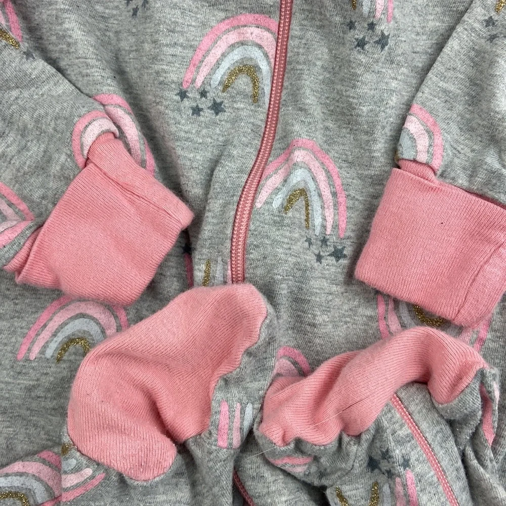 Lot of four (4) Baby Girl Gerber’s 0-3 month footie onesie pajamas